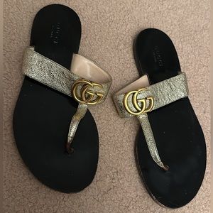 Gucci Marmont Thong Sandals With Double G